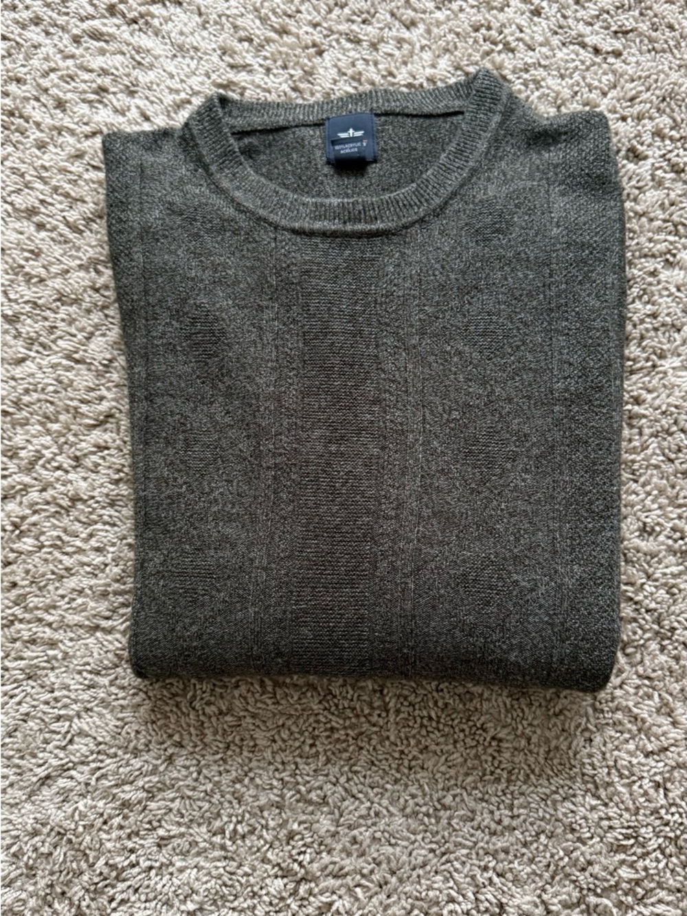 Dockers Men's Dark Green Acrylic Knit Pullover Sweater Crew Neck Long Sleeve L